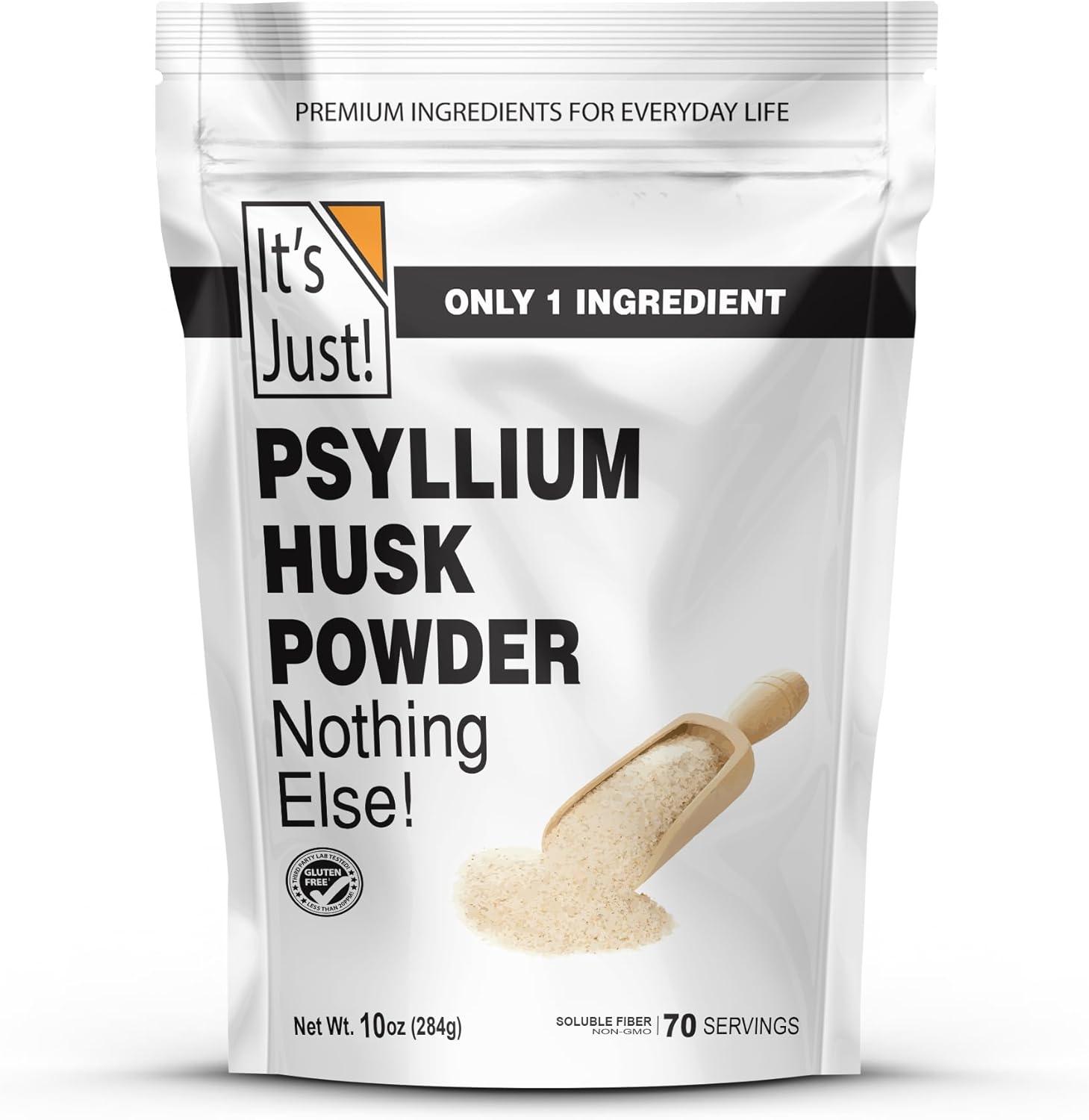 It's Just! - Psyllium Husk Powder, Easy Mixing Dietary Fiber, Cleanse Your Digestive System, Finely Ground Powder, Ideal for Keto Baking, Non-GMO (Unflavored, 10oz (Pack of 1))