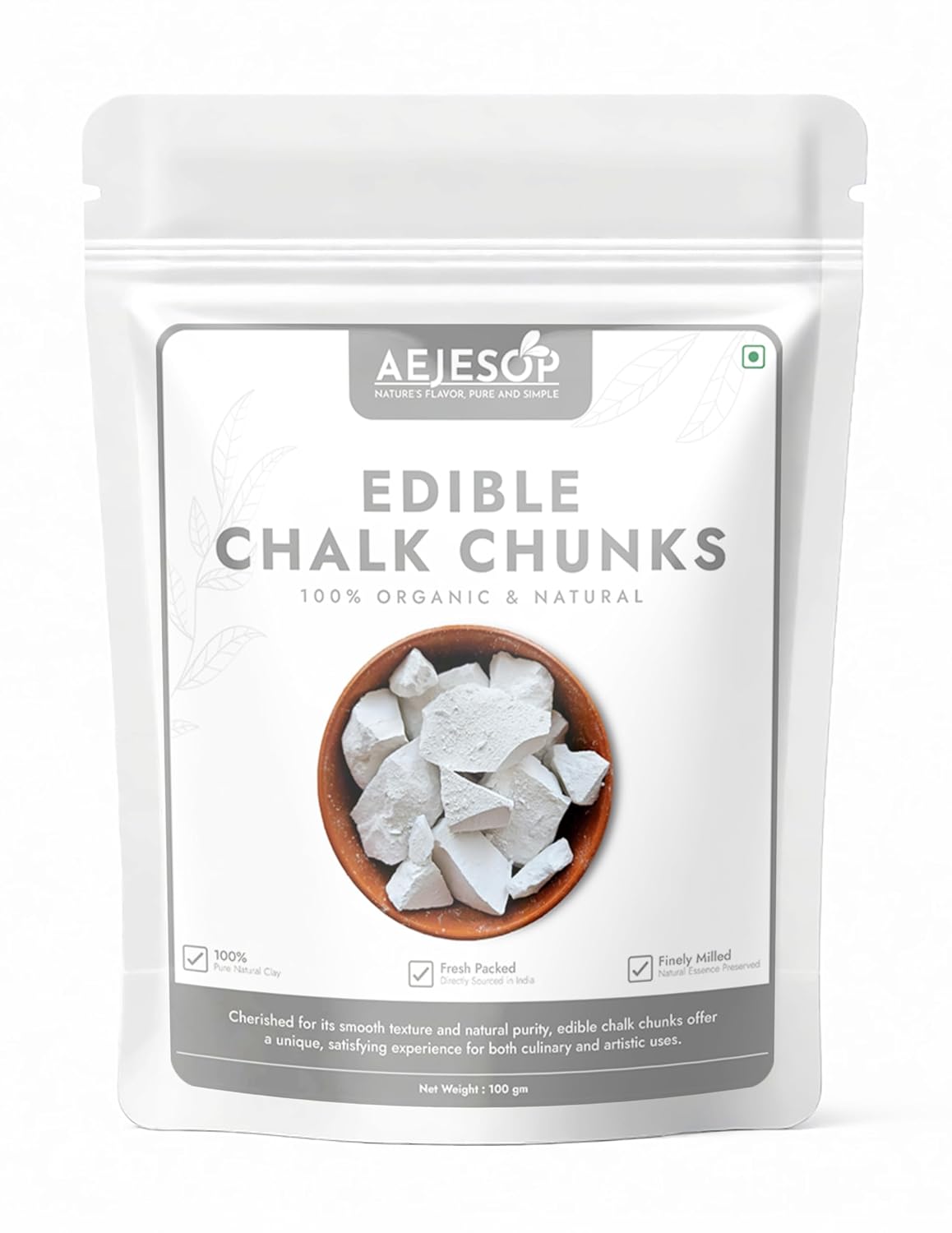 Edible Monastic Clay, Chalk Chunks, Natural Clay for Eating,100g