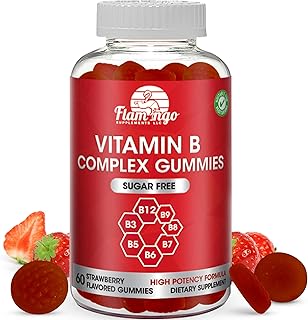Sugar Free Vitamin B Complex Gummies - Vitamin B12, B7, B6, B3 (Niacin), B5, B8, B9 (Folate)- Third Party Tested- Prenatal, Vegan Diet, Older Adults - B Complex Vitamin Supplement- Two Month Supply