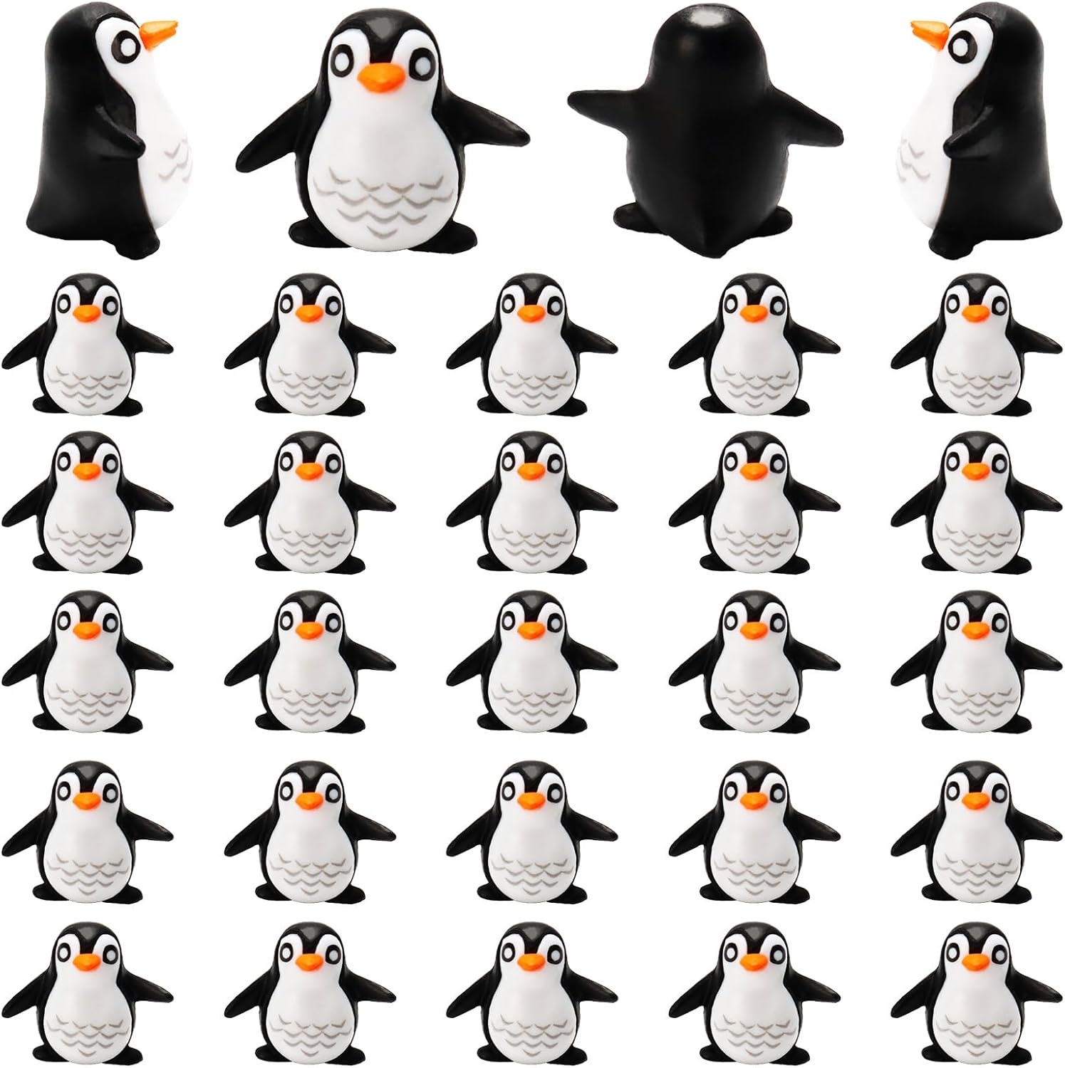 Bbiamsleep 25 Pcs Miniature Penguin Figurines Mini Penguin Figurines Resin Penguin Mini Penguin for Fairy Garden Micro Landscape Winter Christmas Decor