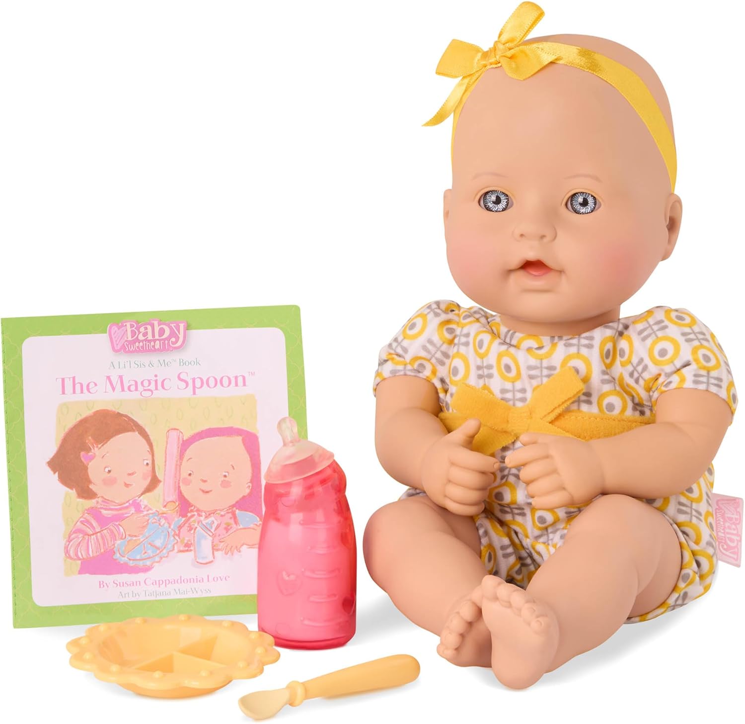 Baby Sweetheart by Battat – Feeding Time 12-Inch Doll for Newborn with Soft Body & Easy – to – Read Story Book and Accessories