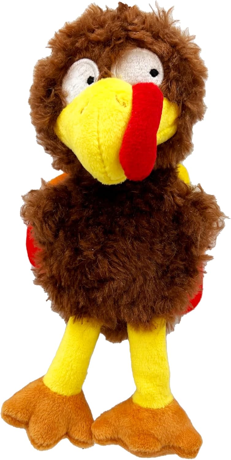 Huxley & Kent Slappies for Dogs | Wishbone Turkey (Large) | Squeak & Shake Dog Toy | No Stuff Squeaky Toy, TPR Ball in Head | Simulates Hunting Nature for Dogs