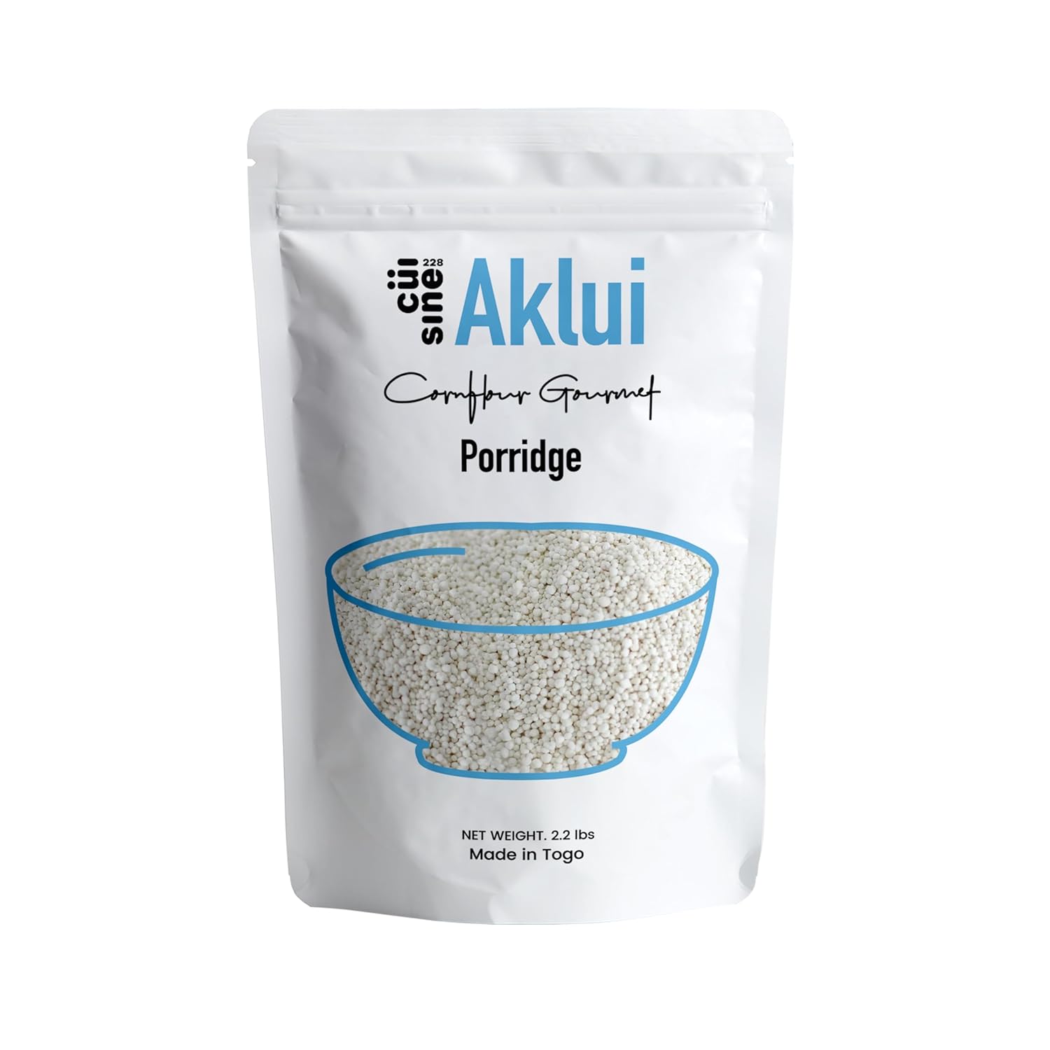 Aklui Zogbon (Korklui Dzogbor) – Gluten Free, Togolese Fermented Corn Porridge, Traditional West African Porridge, Granulated Corn Porridge (400g)