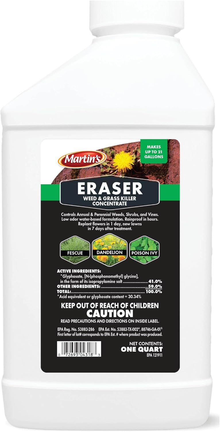 CONTROL SOLUTIONS 82004318 1 Quart Eraser & Grass Killer Concentrate Weed Killers