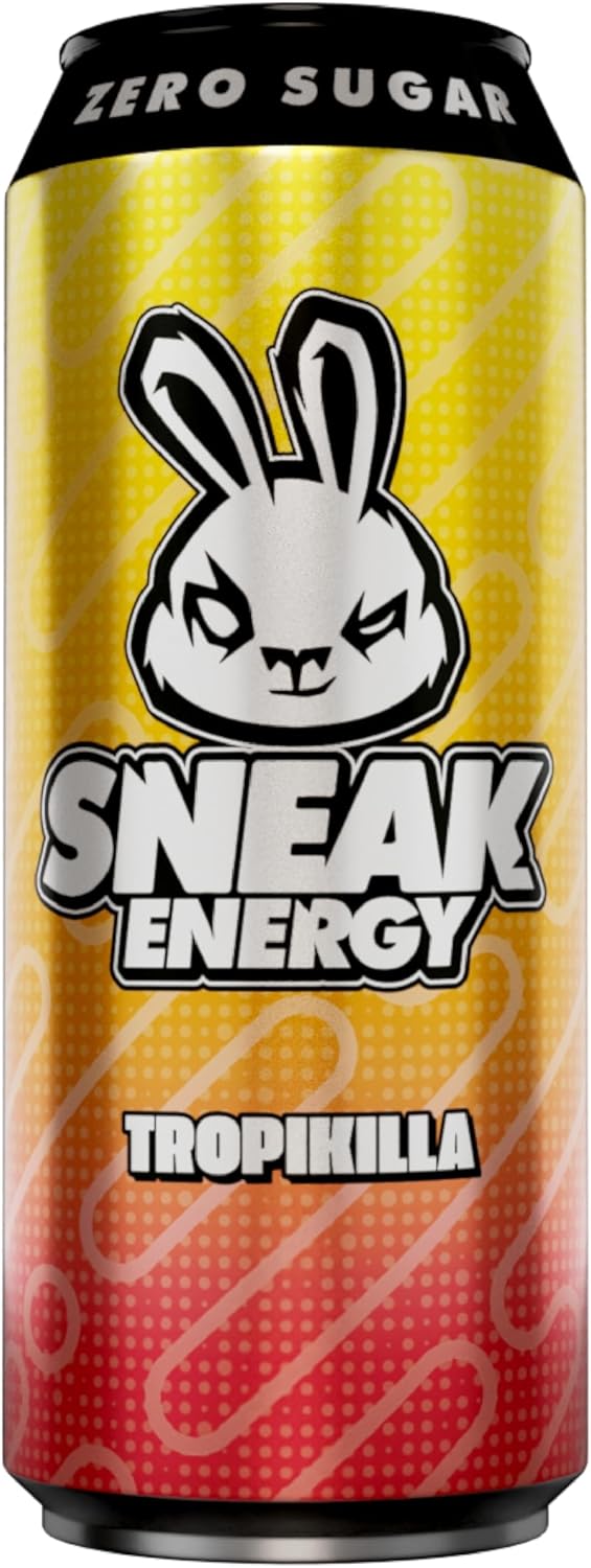 SNEAK Energy Drink Cans | Tropikilla | No Sugar. No Nasties. Just Natural Caffeine, Focus Boosting Nootropics in a Can | 500ml x 12