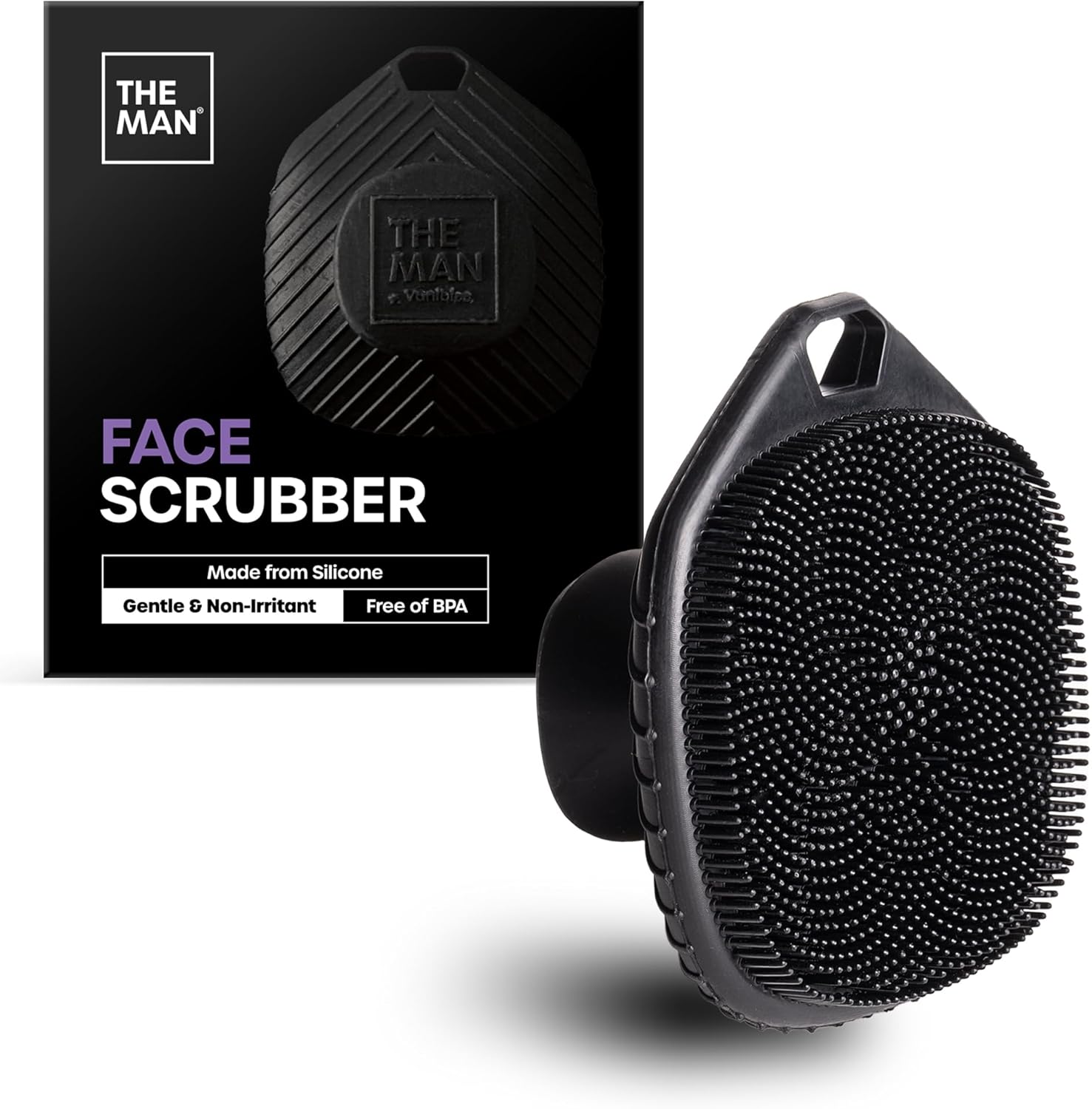 The Man Face Scrubber - Silicone Face Scrubber for Men, Gentle Exfoliating Face Massager, Flex Face Brush for Men, Removes Dead & Dry Skin, Face & Skin Care Scrub, Shower Facial Cleansing Brush