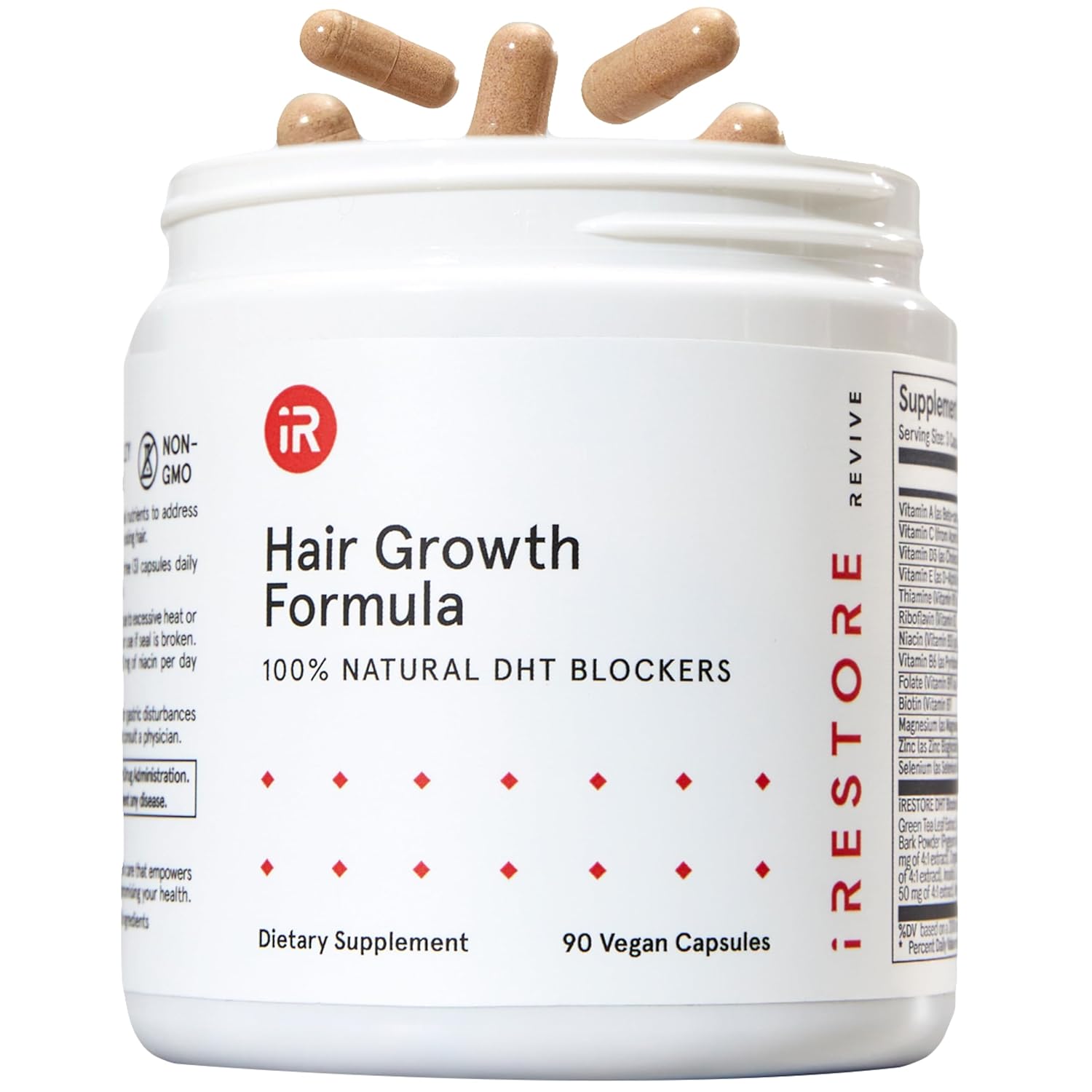 iRESTORE Hair Growth Supplement - Hair Loss Vitamins for Women and Men - Has Biotin Multivitamins & DHT Blocker to Reduce Hair Thinning - Hair Regrowth Pills for Thicker Fuller Volume - 30 Days Supply