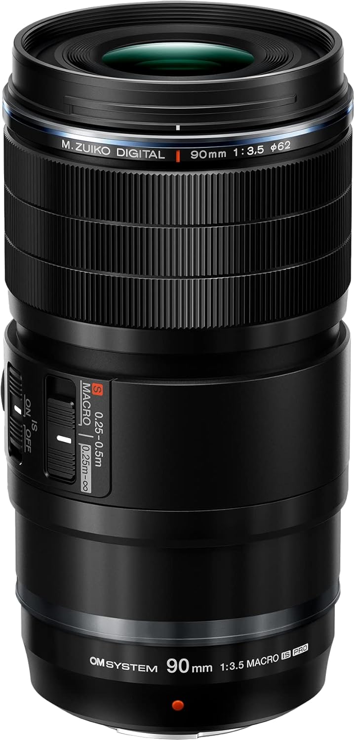 M.Zuiko Digital ED 90mm F3.5 Macro IS PRO tele-macro lens, Micro Four Thirds water-resistant lens, compatible with Olympus, OM SYSTEM and Panasonic MFT cameras, capable of ultra-macro magnification