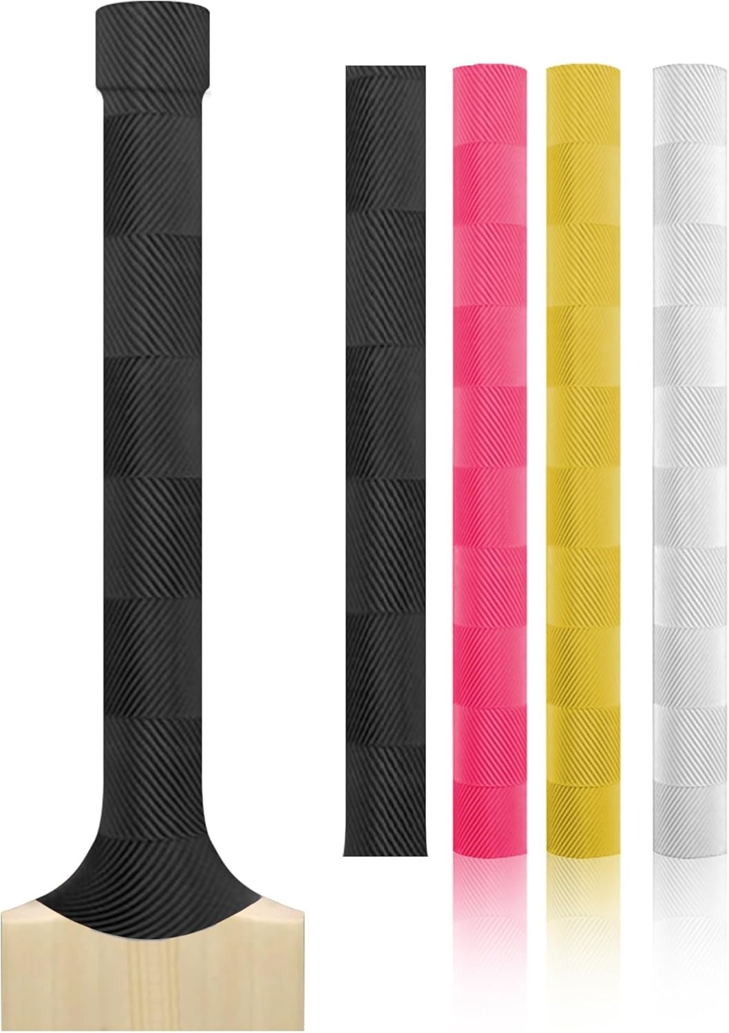 AI SPORTS Cricket Bat Grips – Premium Rubber Cricket Bat Grip Tape for Maximum Hold & Shock Absorption | 2 Styles | Multi-Color | Pack of 4| Durable Bat Grips Cricket