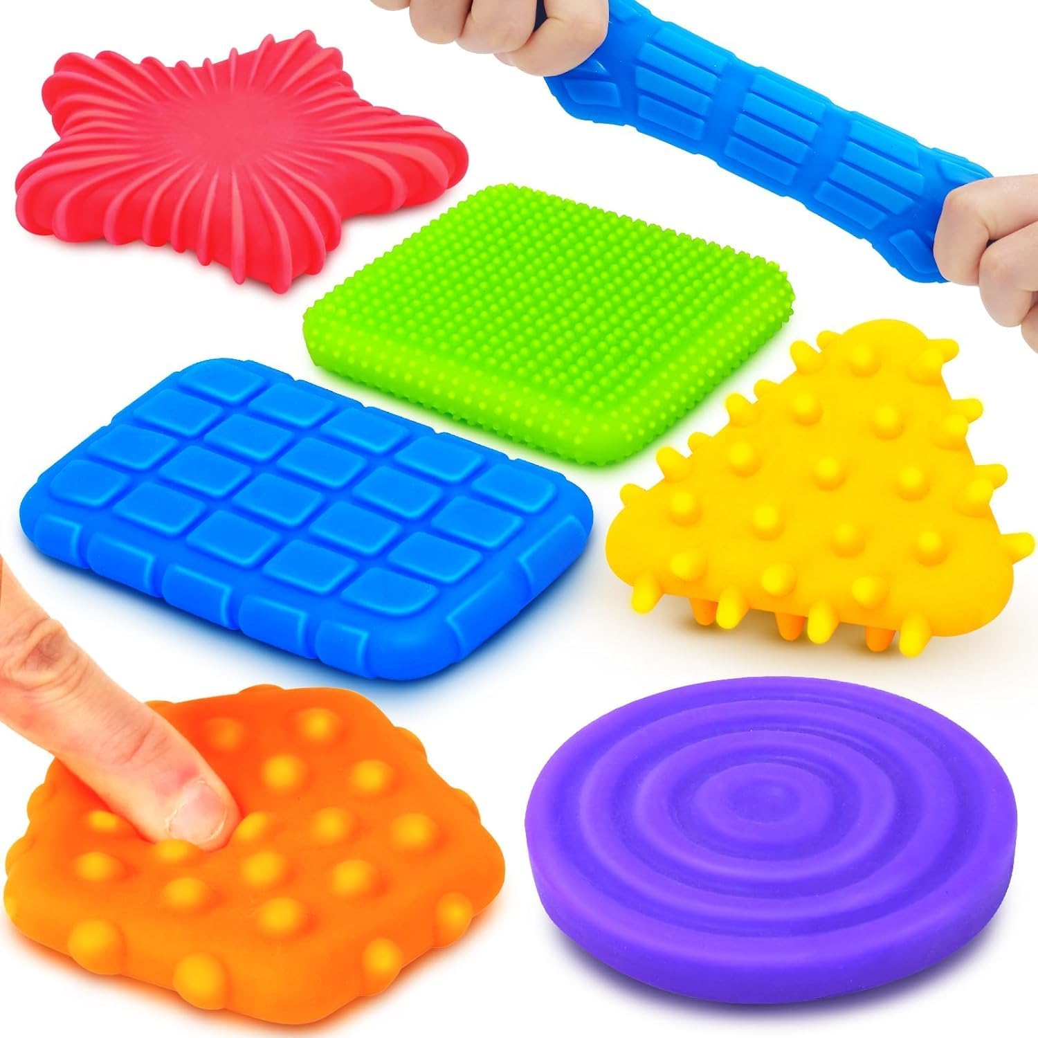 Sensory Toys for Kids with Autism : Toddler Textured Sensory Fidgets- Autistic ADHD Stress Calming Toy 6PCS