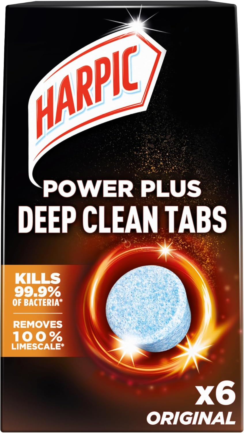 Harpic Power Plus Deep Cleaning Toilet Tablets, Original Scent, Pack 1 x 6 Tablets, Deep Clean Without Scrubbing, Removes 100% Limescale, Toilet Cleaner