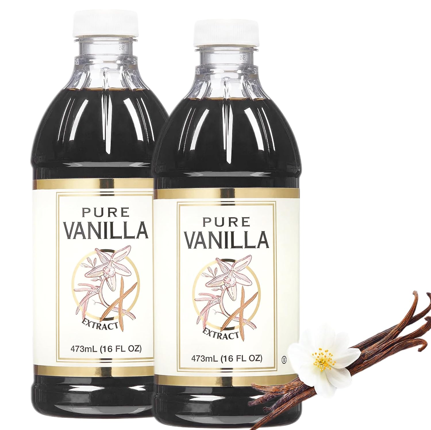 Pure Vanilla Extract, 16 fl oz, Natural Baking Flavor Enhancer, USA Bottled