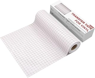 YRYM HT Clear Vinyl Transfer Paper Tape Roll-12 x 50 FT w/Alignment Grid Application Tape for Silhouette Cameo, Cricut Adhesive Vinyl for Decals,Signs, Windows, Stickers