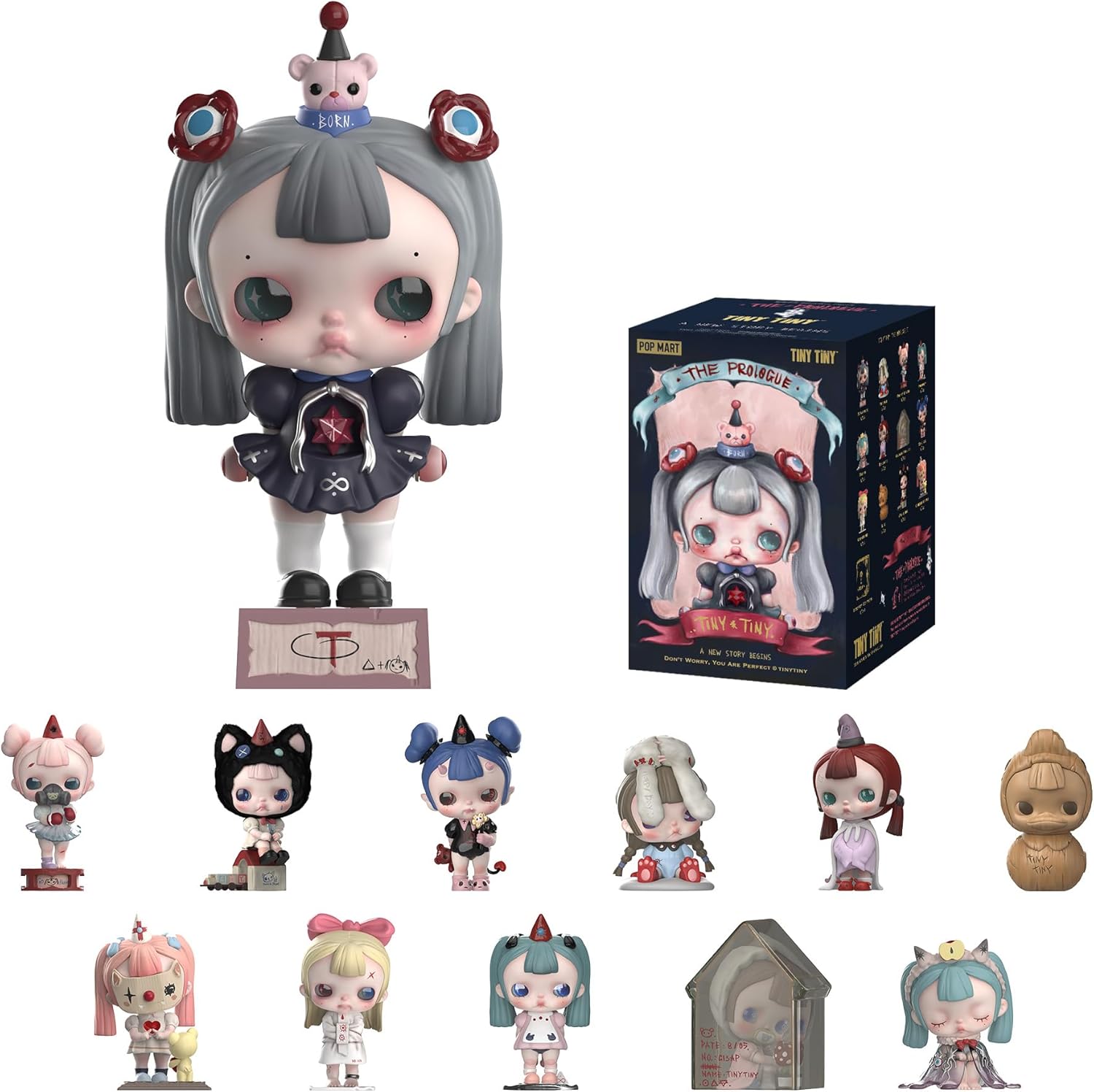 POP MART TINYTINY-Prologue Series Figures Blind Box Figures, Random Design Action Figures Collectible Toys Home Decorations, Holiday Birthday Gifts for Girls and Boys, Single Box