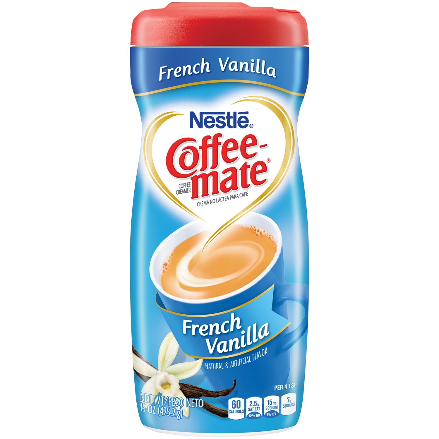 COFFEE-MATE French Vanilla Sugar Free Powder Coffee Creamer 10.2 oz. Canister (Pack of 3)