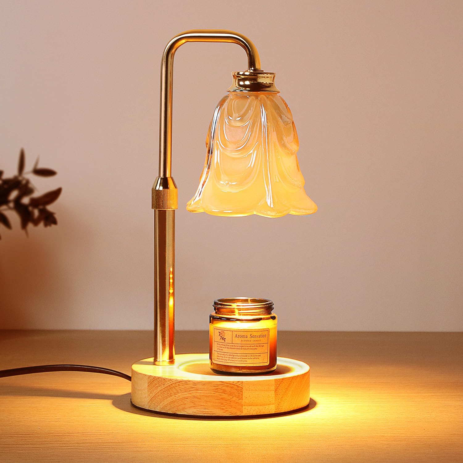 Candle Warmer Lamp with Timer Electric Adjustable Height Candle Warmer Dimmable Wax Warmer Lamp Jar Candles with 2 Bulbs for Home Decor & Office