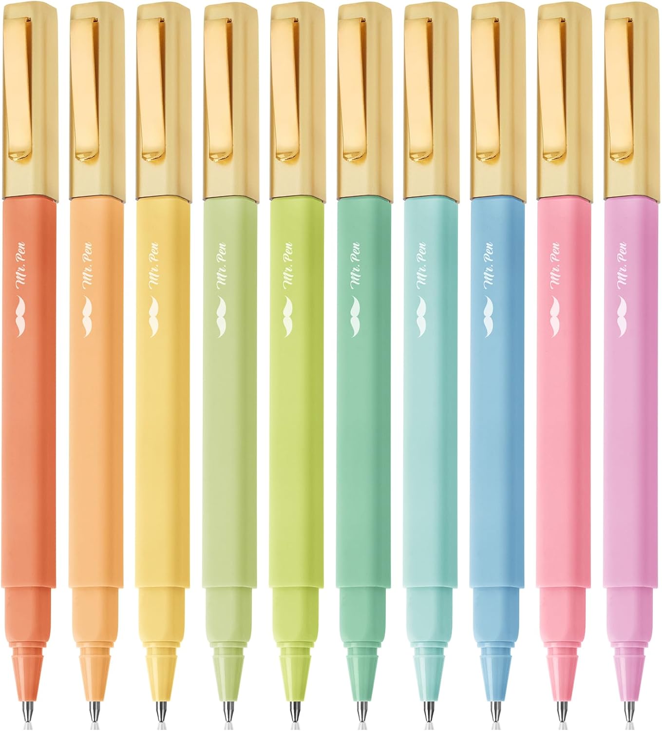 Mr. Pen- Aesthetic Pens, 10 Pack, Assorted Colors, Fast Dry, No Smear Bible Pens No Bleed Through, Fine Point Pen, Ballpoint Pens Ballpoint, Fine Tip Pens for Note Taking, Candy Fun, cute pens