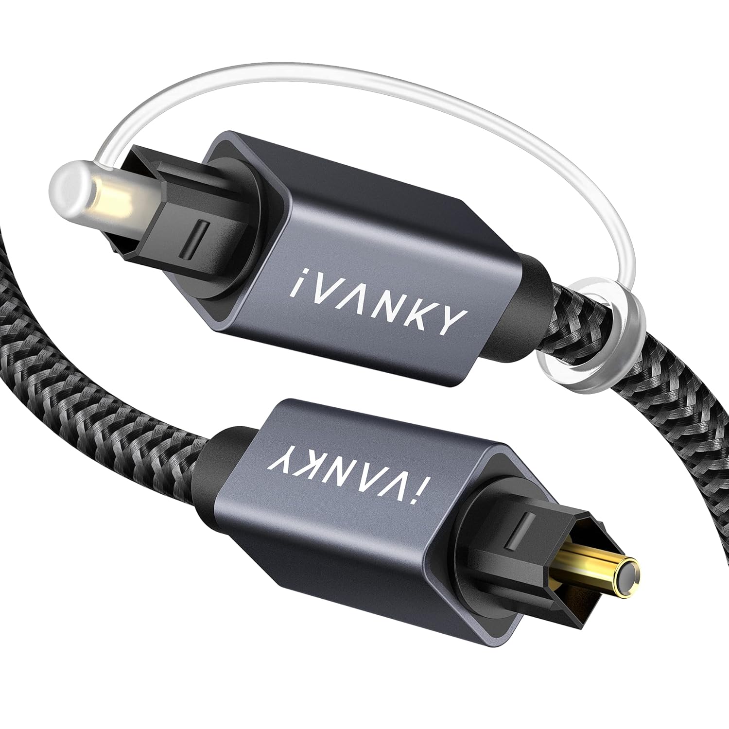 IVANKY Optical Audio Cable 10ft/3M, Long Digital Audio Optical Cable for Soundbar, S/PDIF Toslink Fiber Optic Cord [Braided, Gold-Plated Connectors, CL3 Rated] for TV, Home Cinema, Xbox/PS4, Sonos