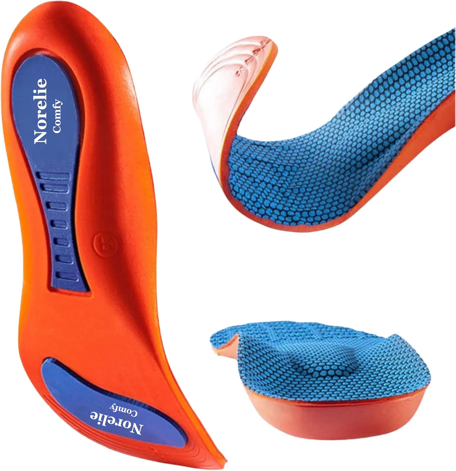 Norelie Comfy Orthotic Insoles – Plantar Fasciitis Insoles with Arch Support, Heel Pain Relief for Flat Feet, Overpronation | Shock-Absorbing, 220 lbs+ Support (Small EU 39-40 UK 6-7)