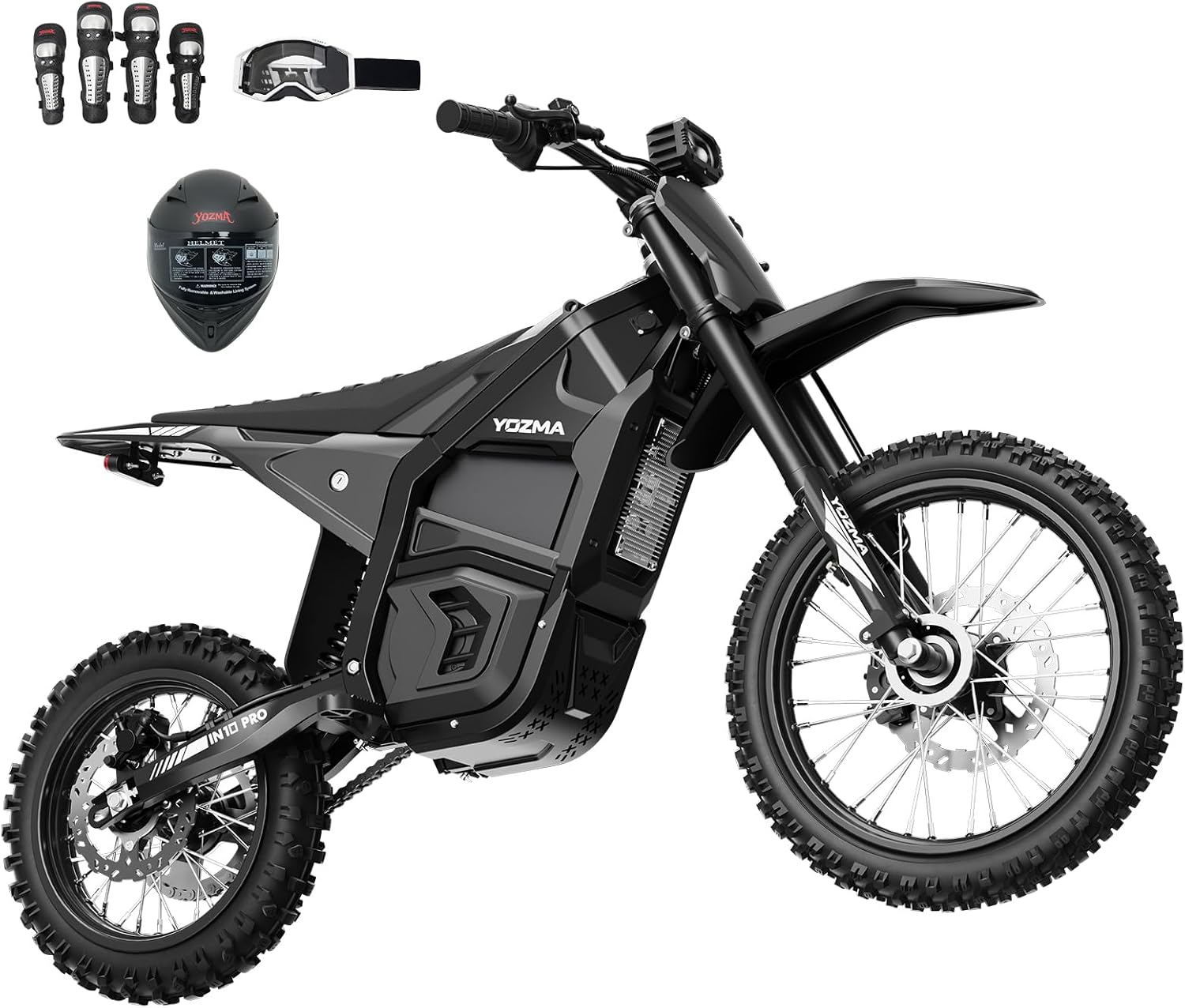 Yozma IN10 Pro Electric Dirt Bike, 5500W, 50MPH, 17"/14" Tires,60V27AH