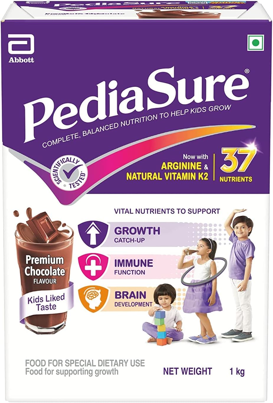 Abbott Pediasure Chocolate 1Kg/35.2Oz - Plastic Jar - For Kids 2 Years To 10 Years
