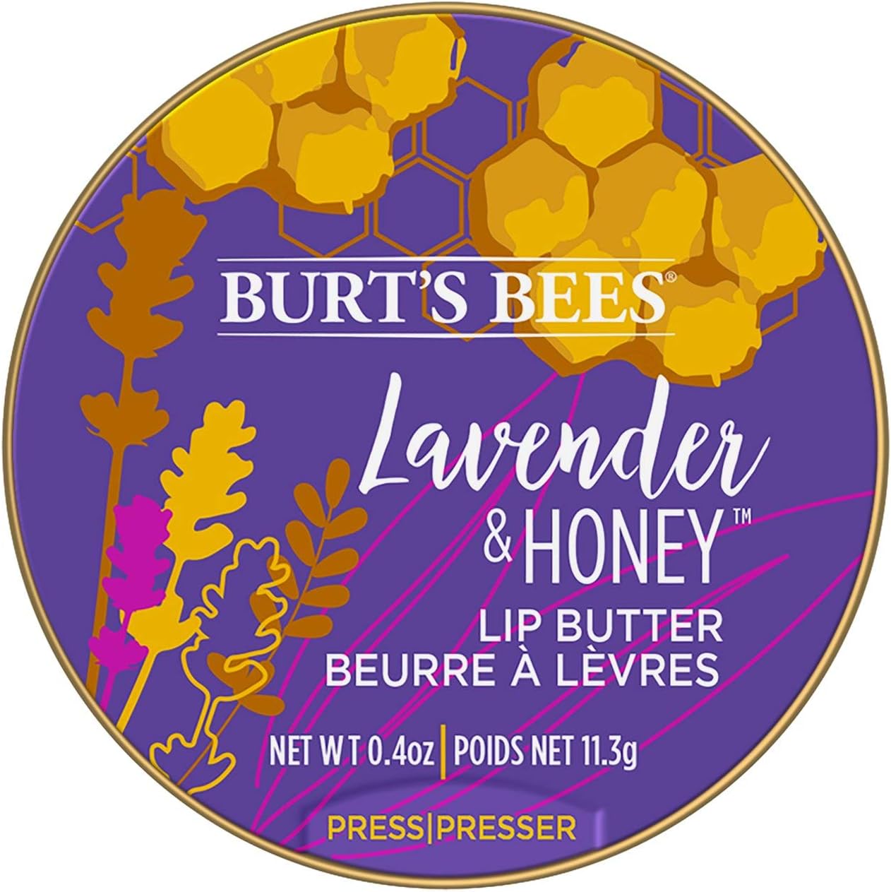 Burt’S Bees 100% Natural Origin Moisturising Lip Butter with Lavender and Honey, 1 Tin 11.3 g