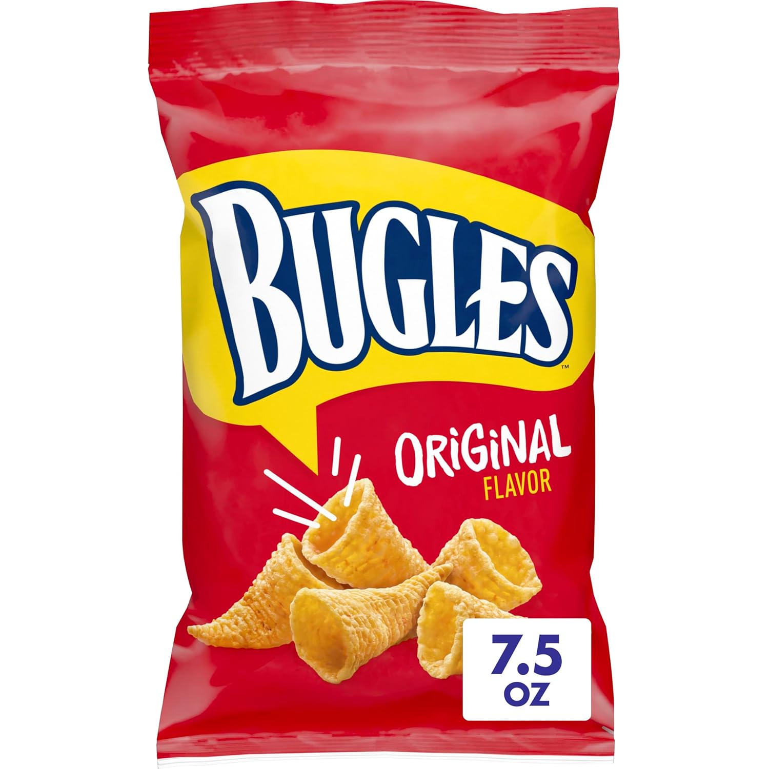 Bugles Original Crispy Corn Snacks, Snack Bag, 7.5 oz
