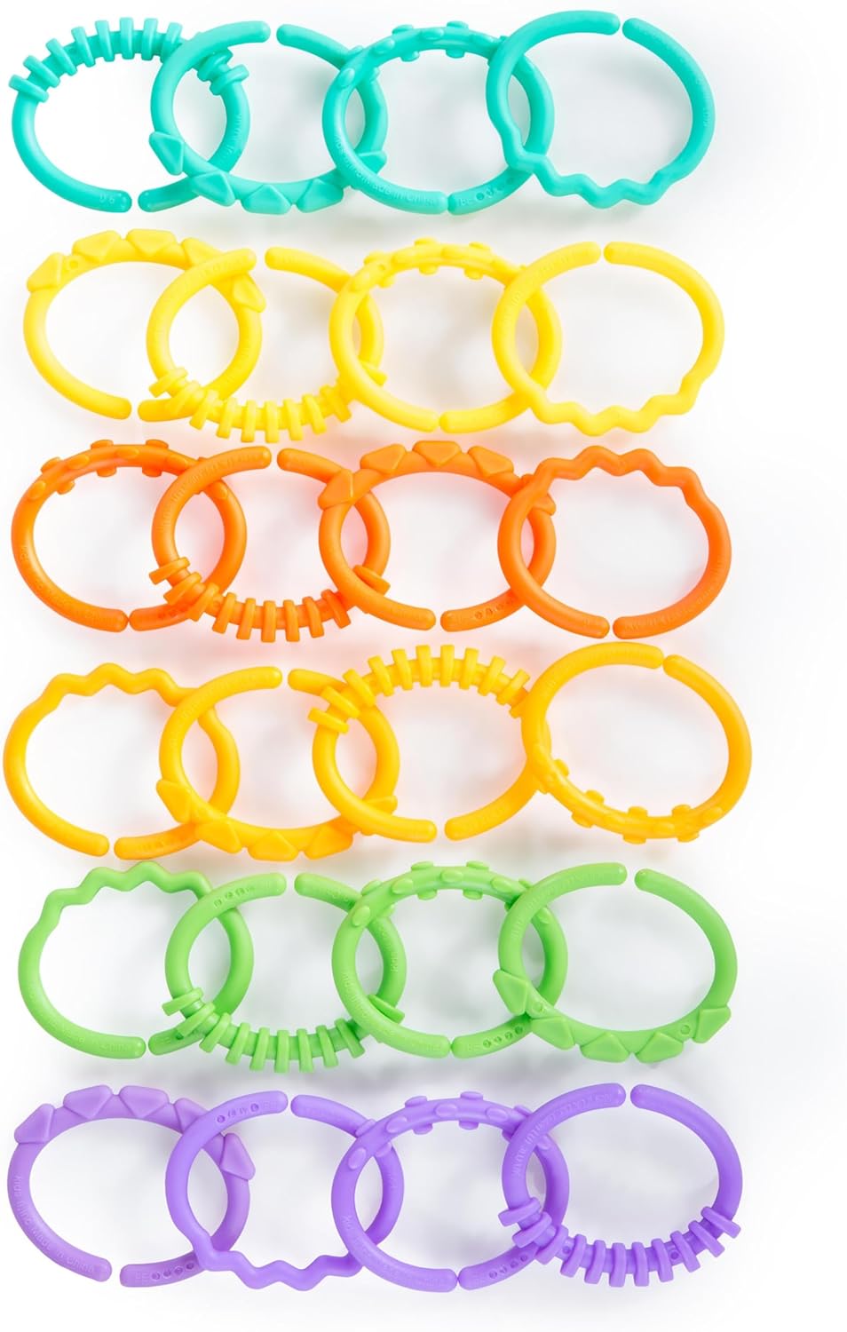 Bright Starts Lots of Links Rings Toys - Stroller Or Carrier Seat - BPA-Free 24 Pcs, Ages 0 Months +