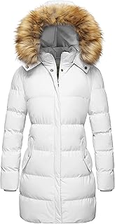 WenVen Women's Winter Thicken Puffer Coat Warm Jacket with Faux Fur Removable Hood