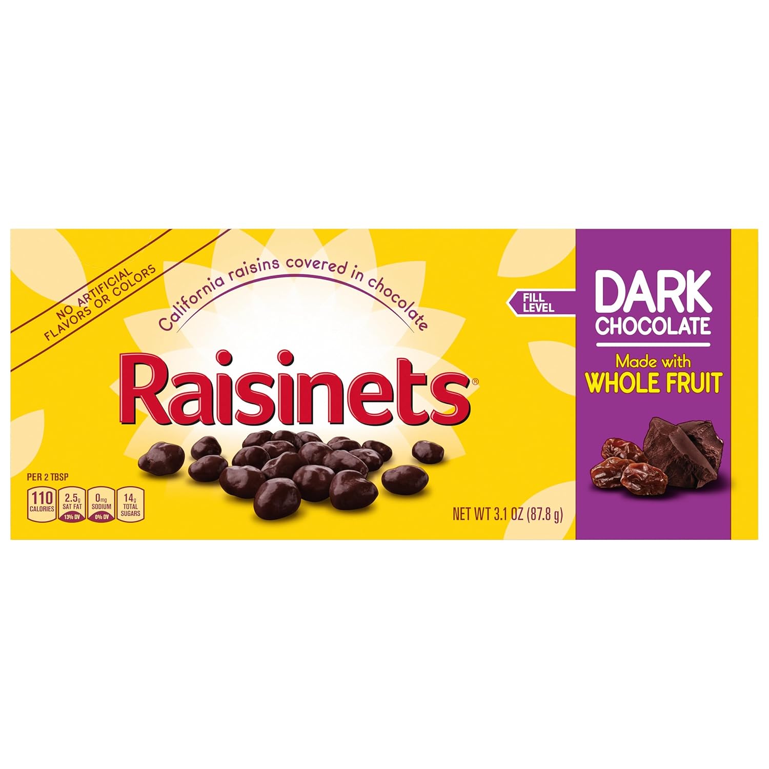 Raisinets, Dark Chocolate Covered California Raisins, Movie Theater Candy Box, 3.1 oz each, Bulk 15 Pack