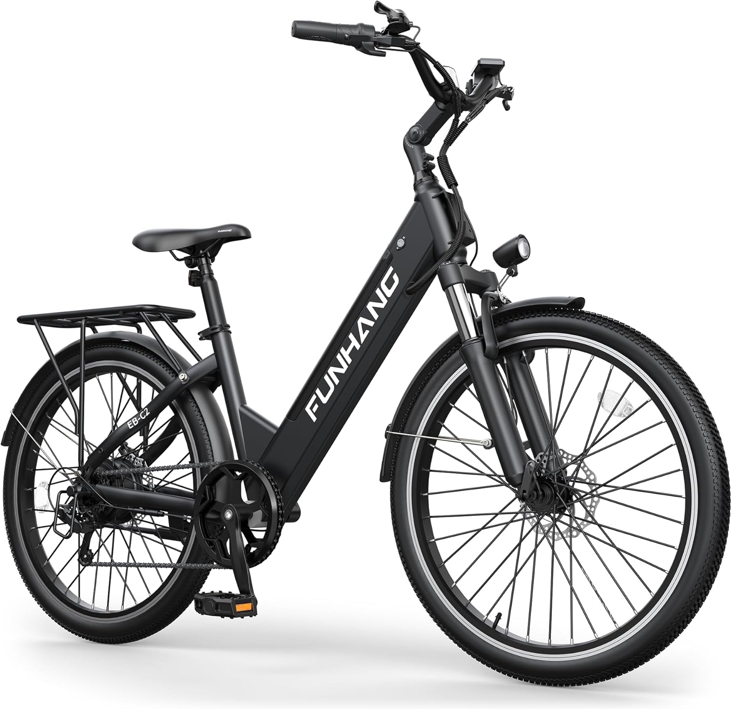 Electric Bike for Adults, 1000W Peak Ebike, 50Miles 21.7MPH Step Thru Electric Bicycle, 26" Commuter E Bikes with 48V Built-in Removable Battery, Adjustable Stem, 7-Speed, Front Suspension