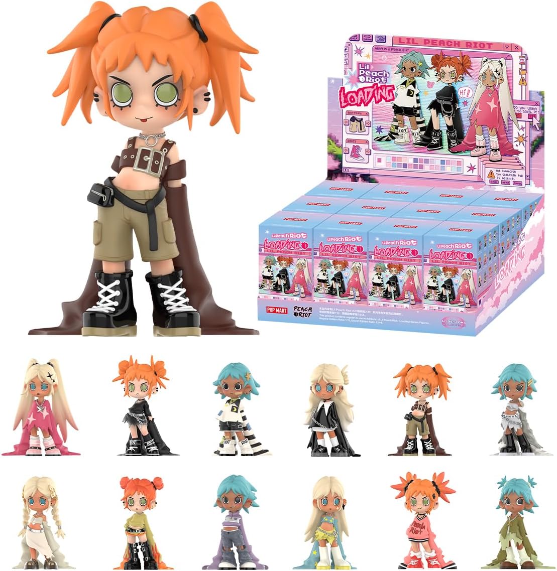 POP MART Lil Peach Riot: Loading! Series Figures Whole Set Premium Design Gifts for Women Fan-Favorite Collectible Chic Art Toy Action Figure