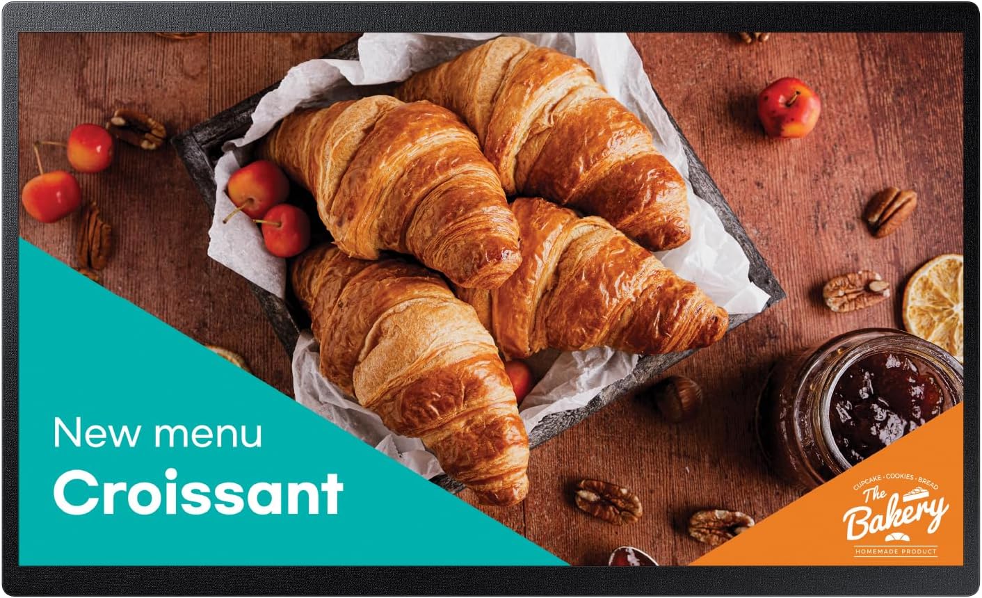 SAMSUNG 24” Commercial UHD LED LCD Display Sign, Full HD Resolution, Compact Design, Home UI, LH24QBCEBGCXZA