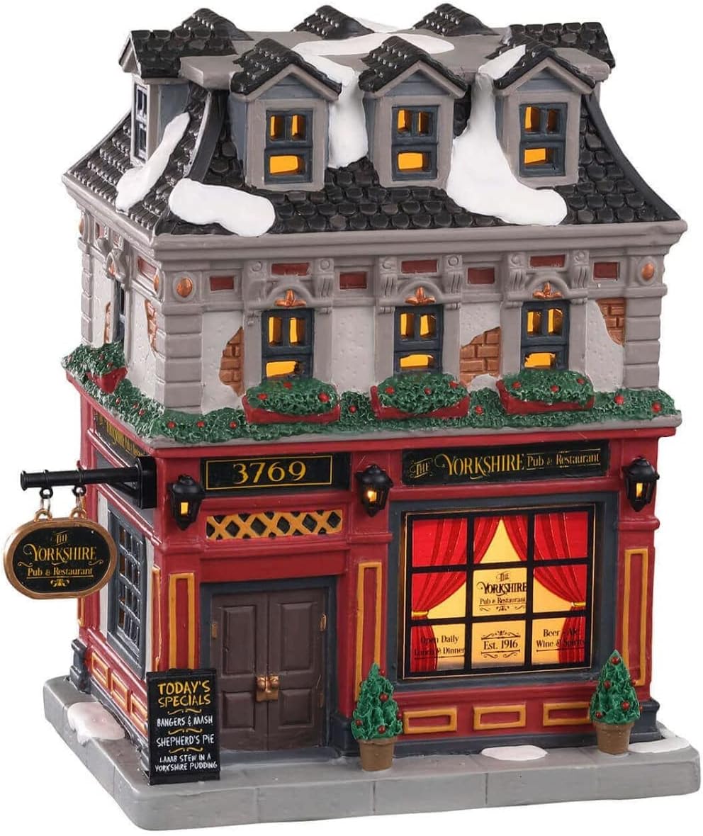 Lemax Christmas Village The Yorkshire Pub and Restaurant Battery Operated Led - 05671