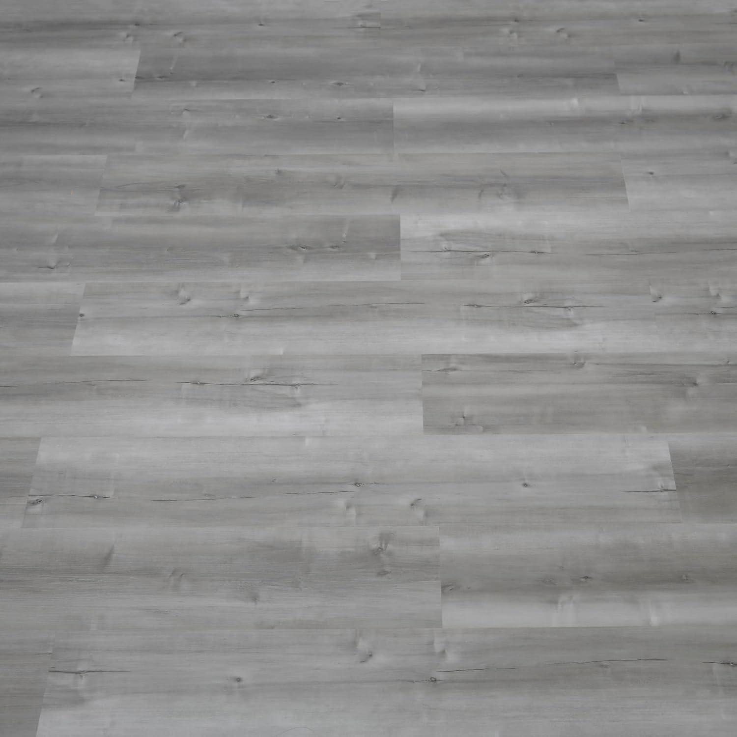 NUFLR Self Adhesive Floor Tile Vinyl Flooring Grey Wood Effect Peel and Stick Tile 15X90cm 18pcs Wooden Flooring for Kitchen Living Room and Bathroom Floor Planks