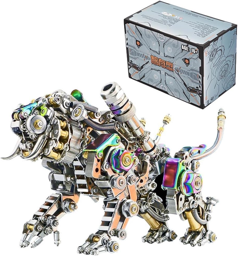 Kooteyybhyy 3D Metal Puzzles Tiger Model Sets, Steampunk Animal Metal 3D Puzzles Kit for Adults, DIY Puzzle Kit for Birthday 700+PCS