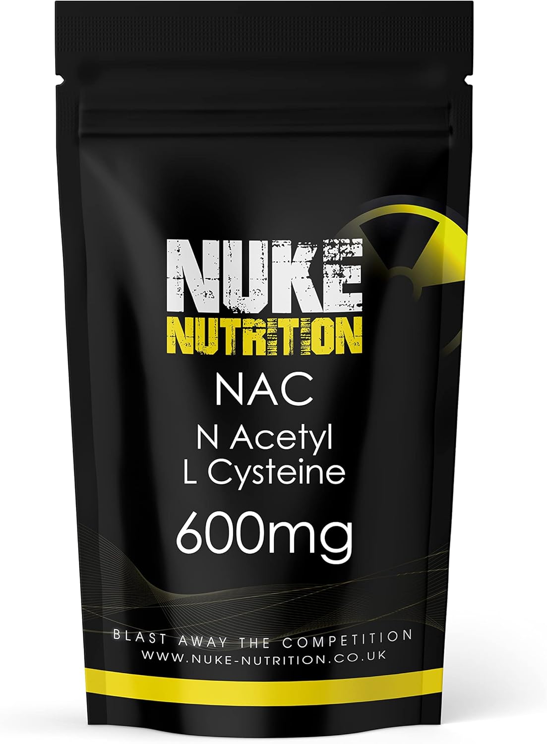 Nuke Nutrition NAC Supplement 600mg | High Strength NAC N-Acetyl-Cysteine 60 Vegan Capsules with High Bioavailability | Amino Acid N-Acetyl-Cysteine Nutritional Supplements | Manufactured in The UK