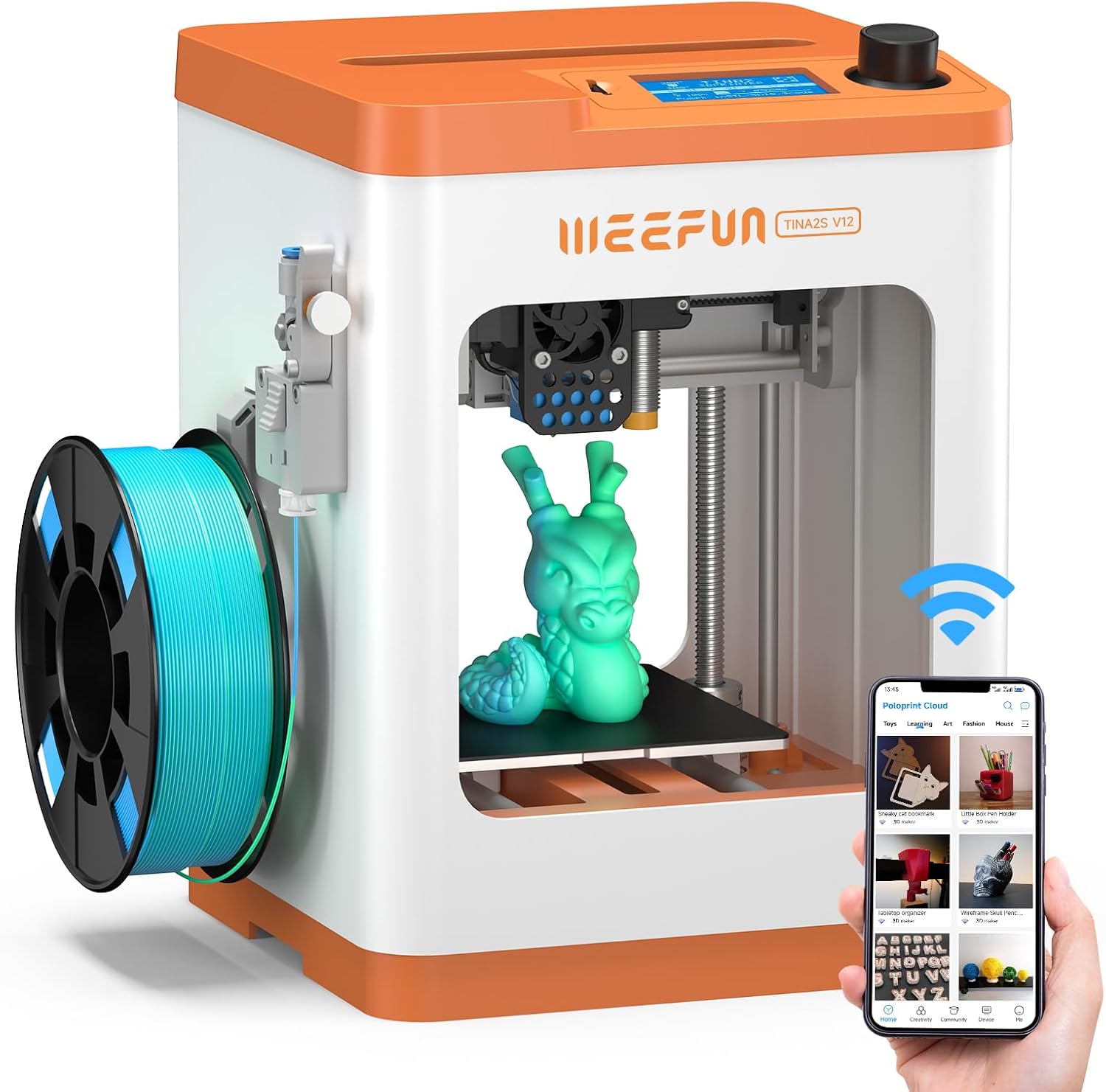 Weefun TINA2S 3D Printer for Kids Beginners, Fully Assembled Ready to Print