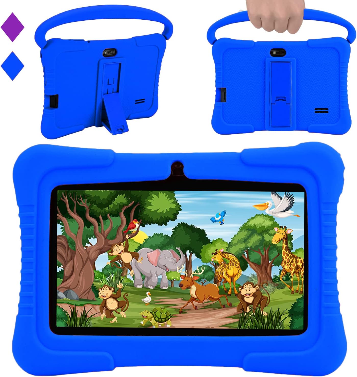 Veidoo Android Kids Tablet, 7 inch IPS Screen, 2GB RAM 32GB ROM, Safety Eye Protection, Education, Tablet for Toddle with WiFi, Games, Parental Control APP (Dark Blue)