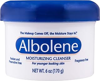 Albolene Face Moisturizer and Makeup Remover, Facial Cleanser and Cleansing Balm, Fragrance Free Cream, 6 oz