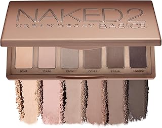 Urban Decay Naked 2 Basics Eyeshadow Palette, Velvety Matte Finish, 6 Nude Taupe & Brown Neutral Eye Shadows,Travel Mini Palette