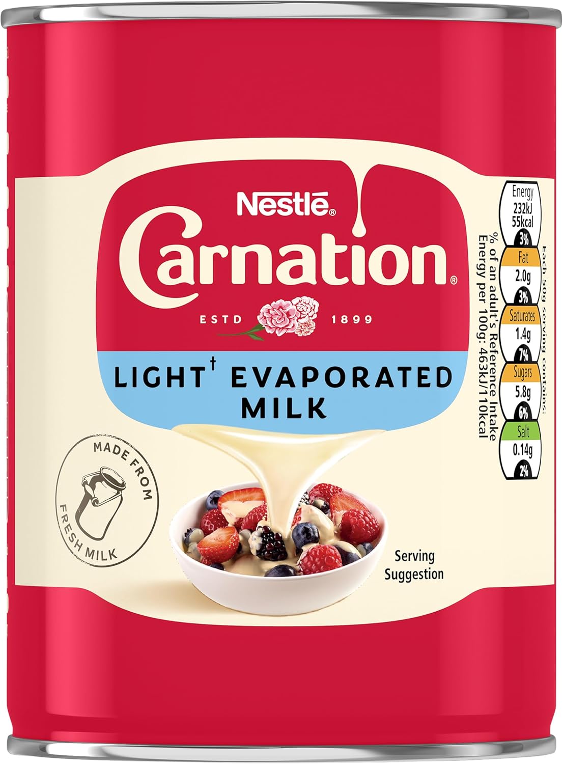Carnation Light Evaporated Milk, 410g
