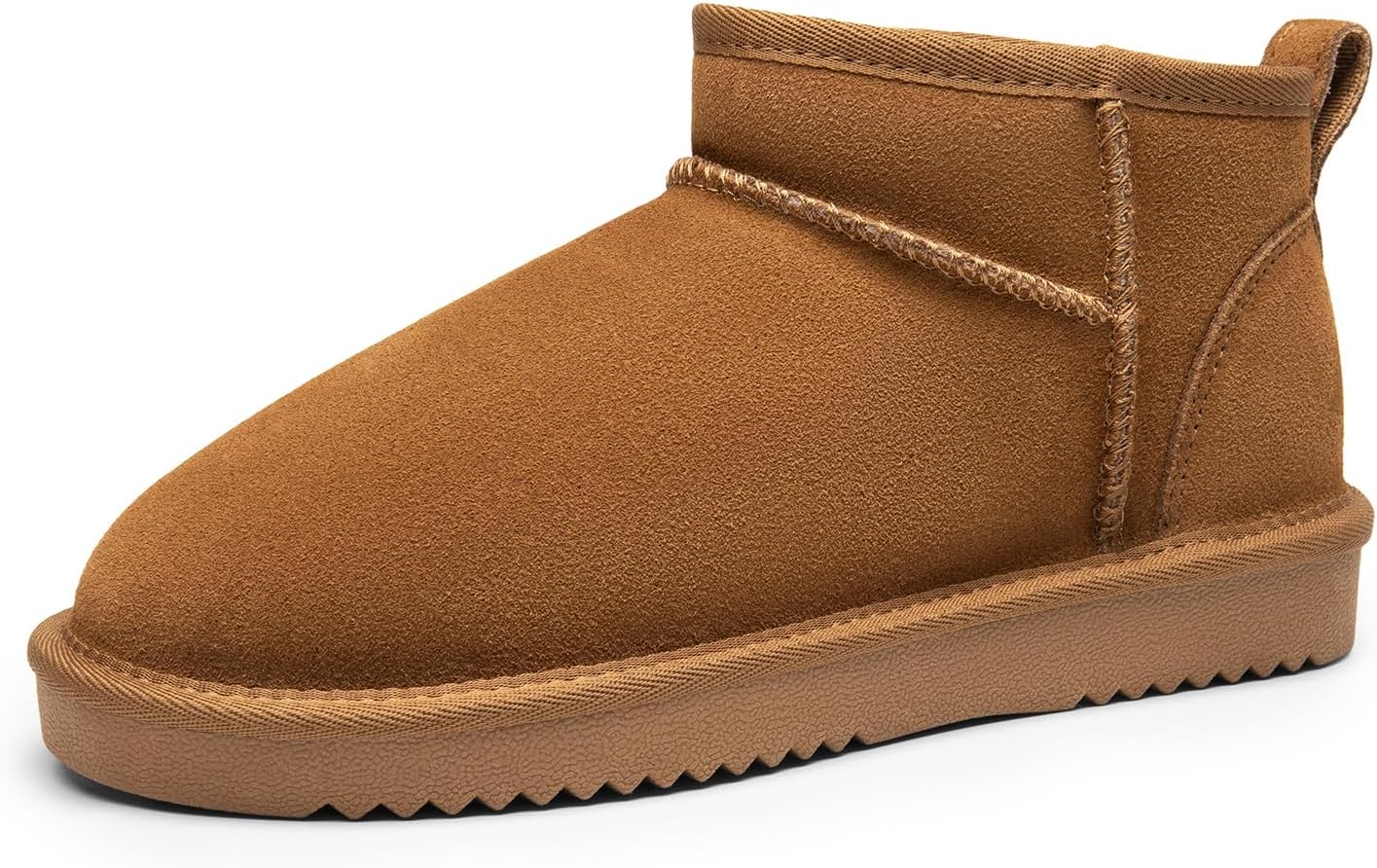 DREAM PAIRS Winter Boots for Women Mini Boot Genuine Suede Lining Water Resistant Warm Snow Boots Slip On Memory Foam Comfort Booties FuzzyClassic