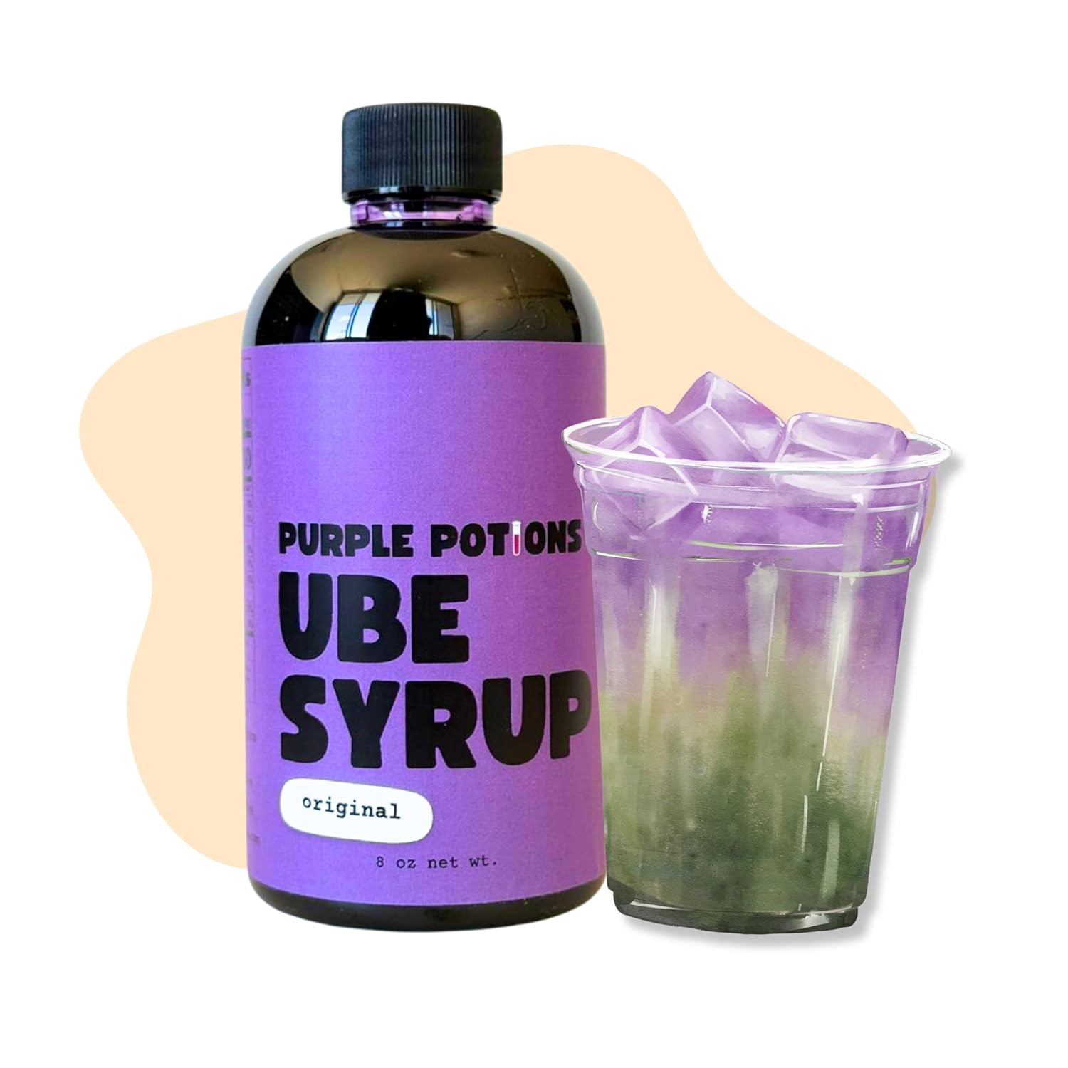 Purple Potions, Ube Coffee Flavoring Syrup, 8oz Bottle, For Making Ube Lattes, Cocktails, and Desserts, Authentic Filipino Flavor