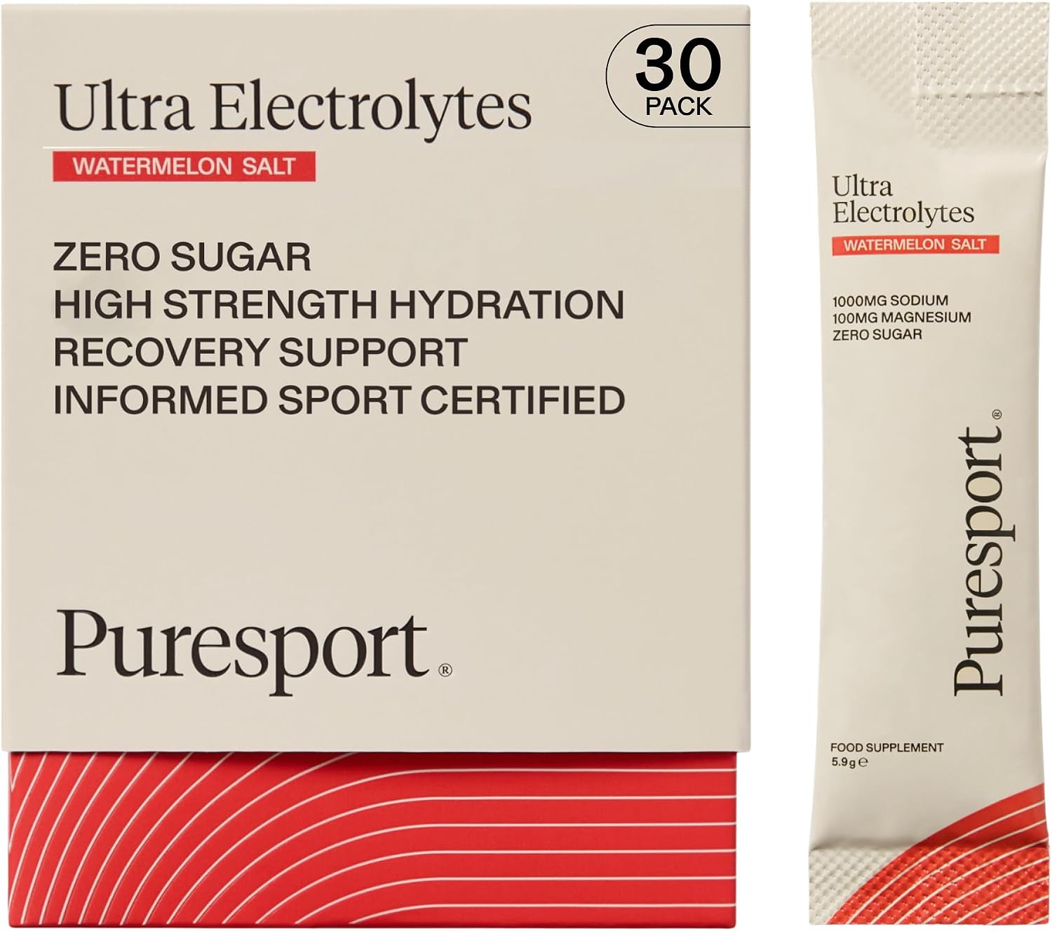 Puresport Ultra Electrolytes Watermelon Salt Powder, 30 Sachets