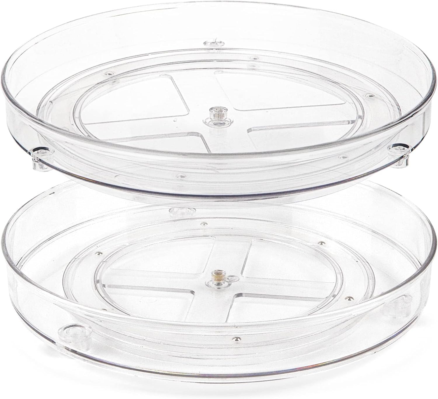 Spesh 2 Pcs Lazy Susan Turntable 360° Rotating Cupboard Organizers for Cabinet Fridge Turntable Organisers Rotating Spice Racks for Kitchen(27x4.3cm)