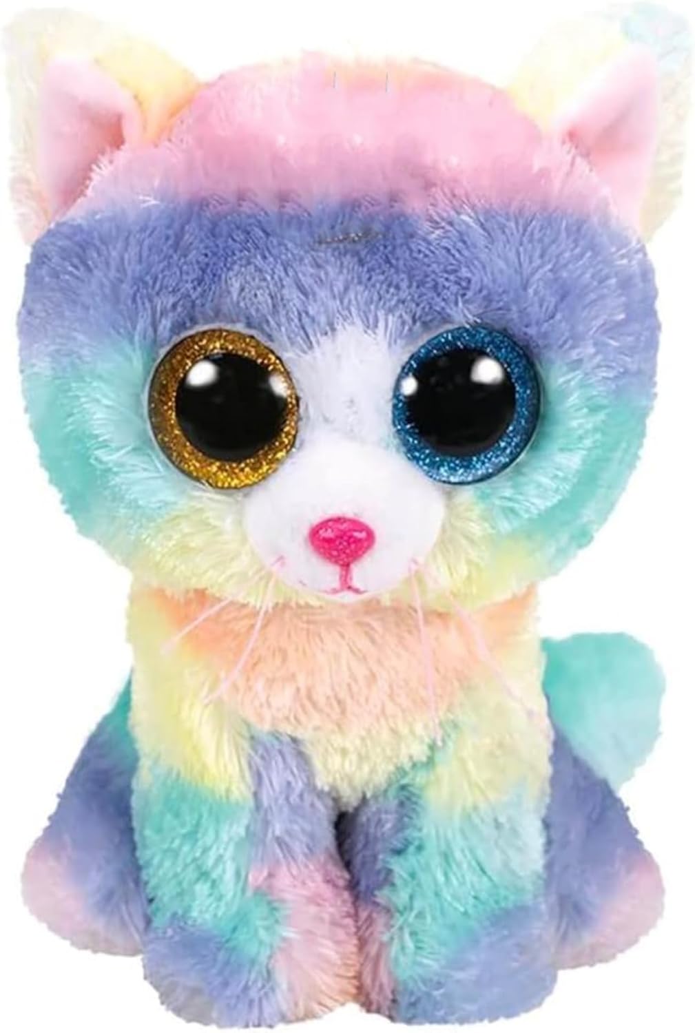TY Heather the Cat 36250 Beanie Baby Soft Toy Multicoloured, 15cm