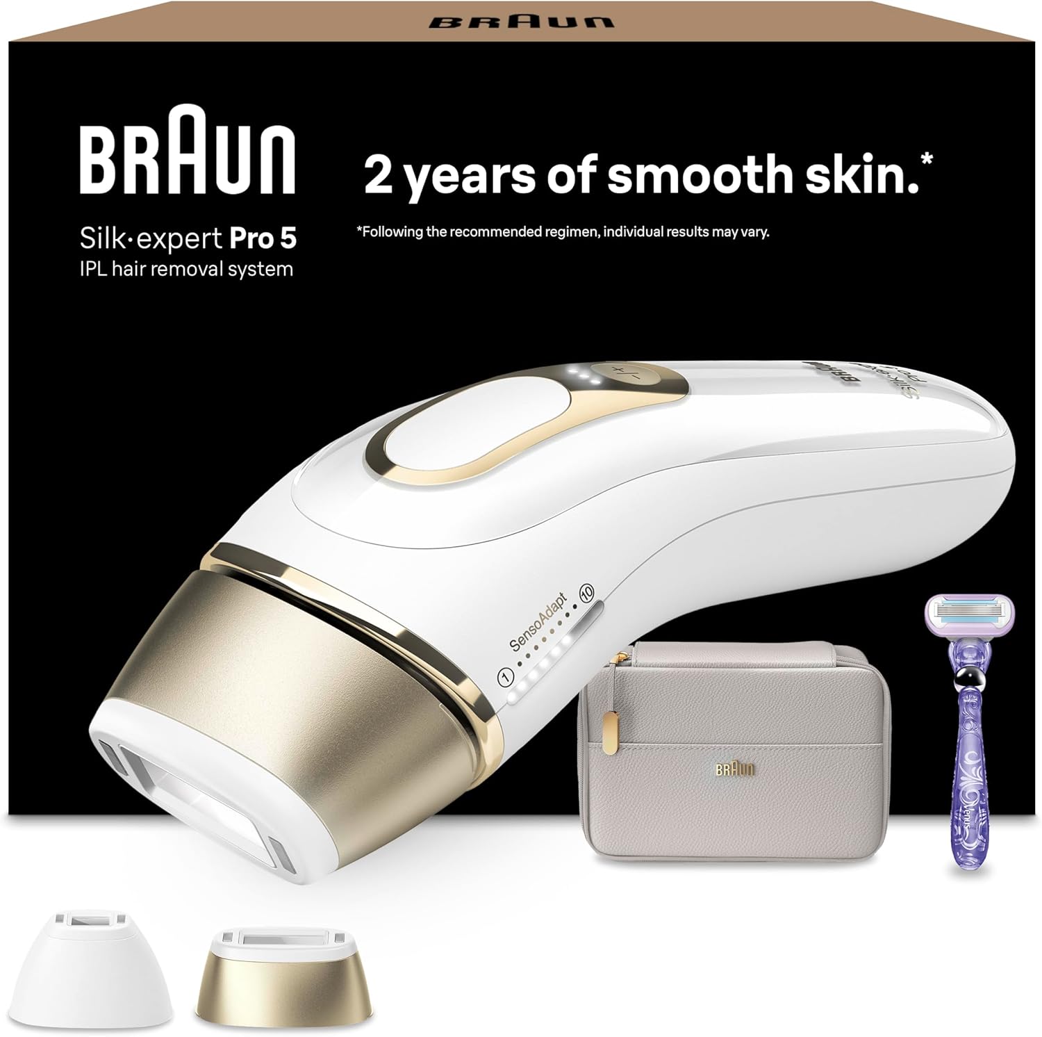 Braun IPL Silk-Expert Pro 5, at Home Hair Removal, White/Gold, PL5137