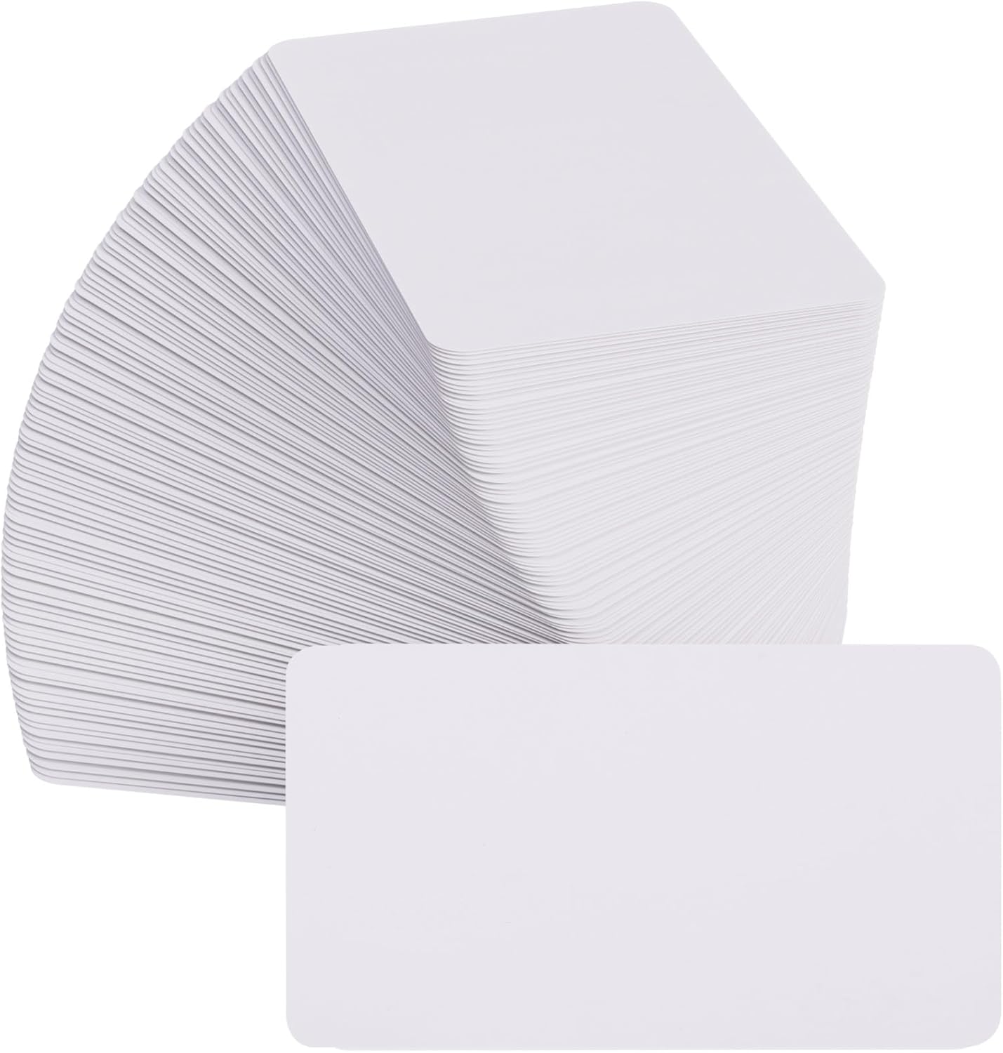 MaxGear 100Pcs Blank Business Cards, 3.5" x 2" Kraft Paper Note Card, Thank You Cards, Small DIY Message Card for Business, 200 GSM White Cardstock