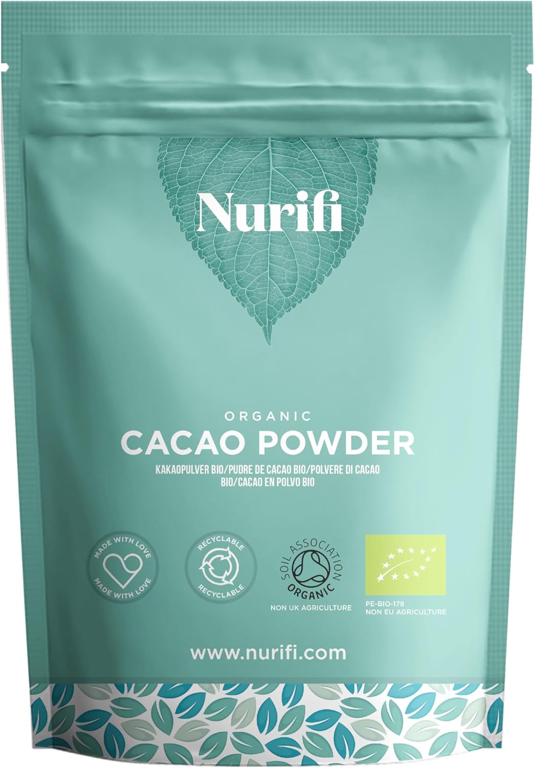 1KG Organic Cacao Powder - by Nurifi - Peruvian Cacao, Raw, Natural & Vegan